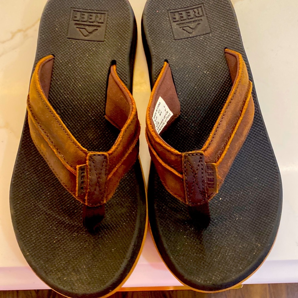 Reef Leather Boy Flip Flops.